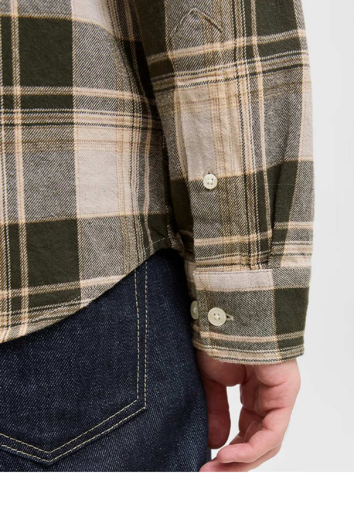 پیراهن مردانه شطرنجی آستین بلند | جک اند جونز Jack & Jones 12282354 - تصویر 5