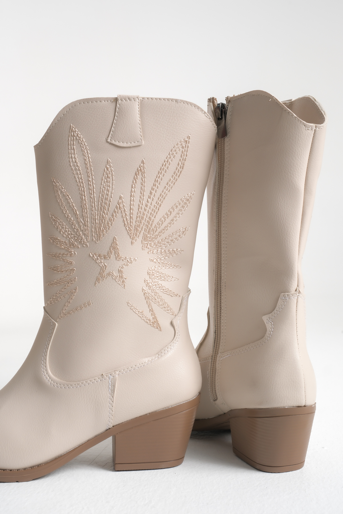 meyra'nın ayakkabıları  Kadın Ten Cilt Uzun Kovboy Çizme - Görsel 5