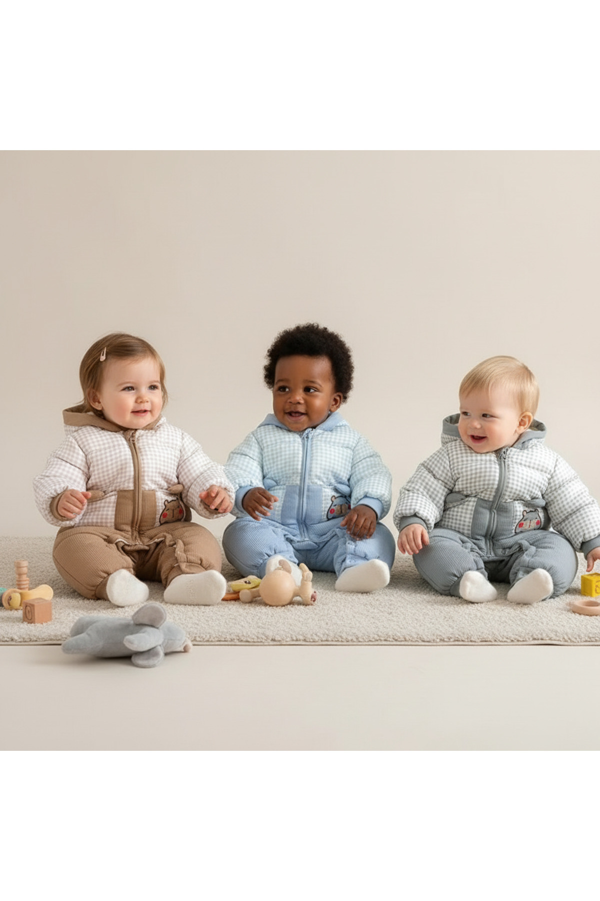 melisam.msg Kız Erkek Çocuk İçi Polar Kalın Sevimli Ayıcık Tulum Mont fotoğrafı 6 (önizleme)