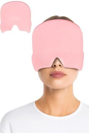 busstier Jel Dolgulu Kafa Bandı Soğuk Kompres Göz Maskesi Terapi Bandı, Pembe