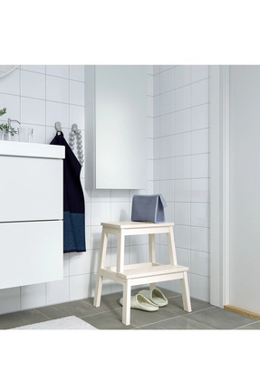 Poyraz Furniture Accessory Basamaklı Tabure Beyaz, 43x39x50 cm