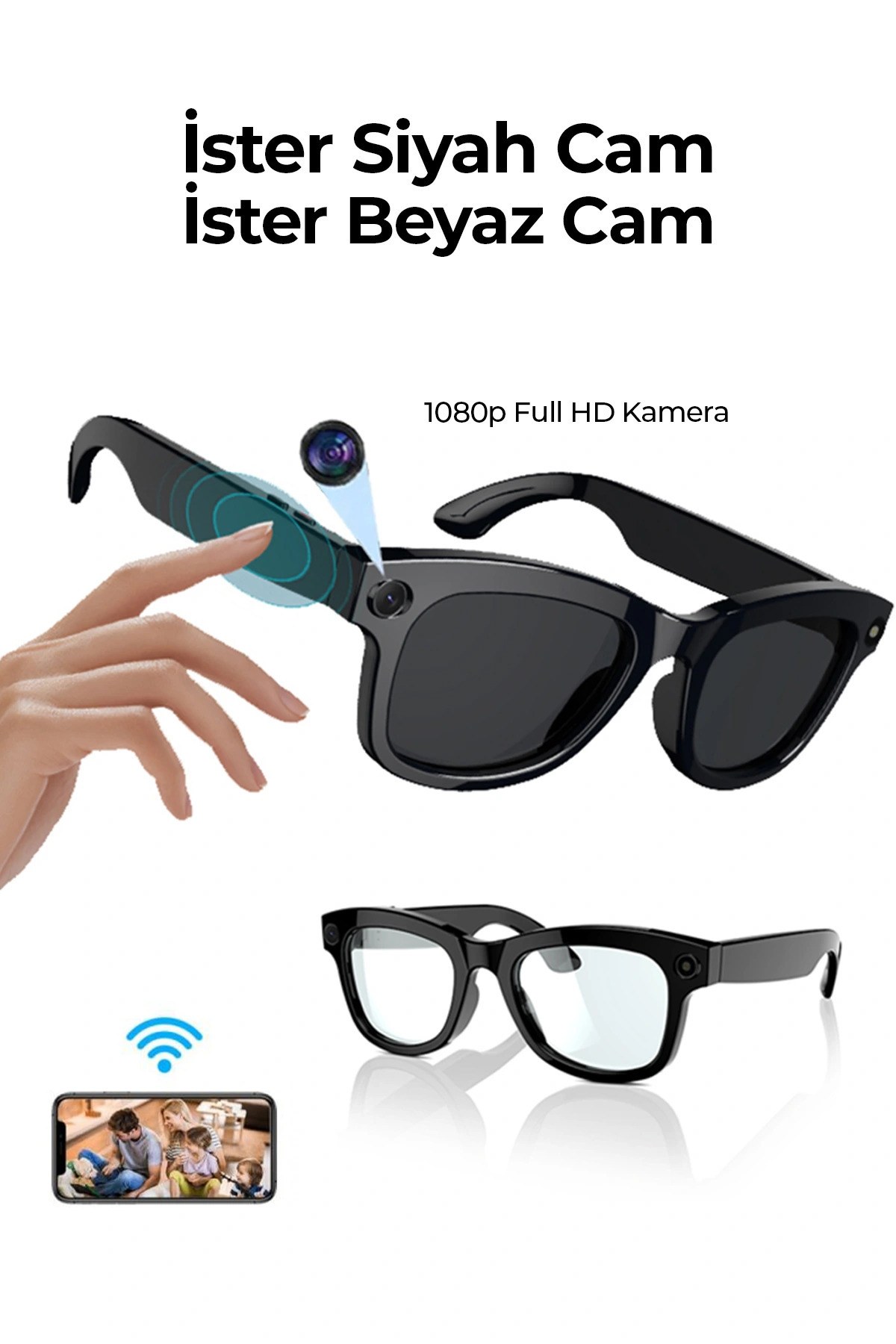 dekofon Pro Max Akıllı Gözlük Kameralı Yapay zeka,Müzik dinleme,telefon ile konuşma bluetooth