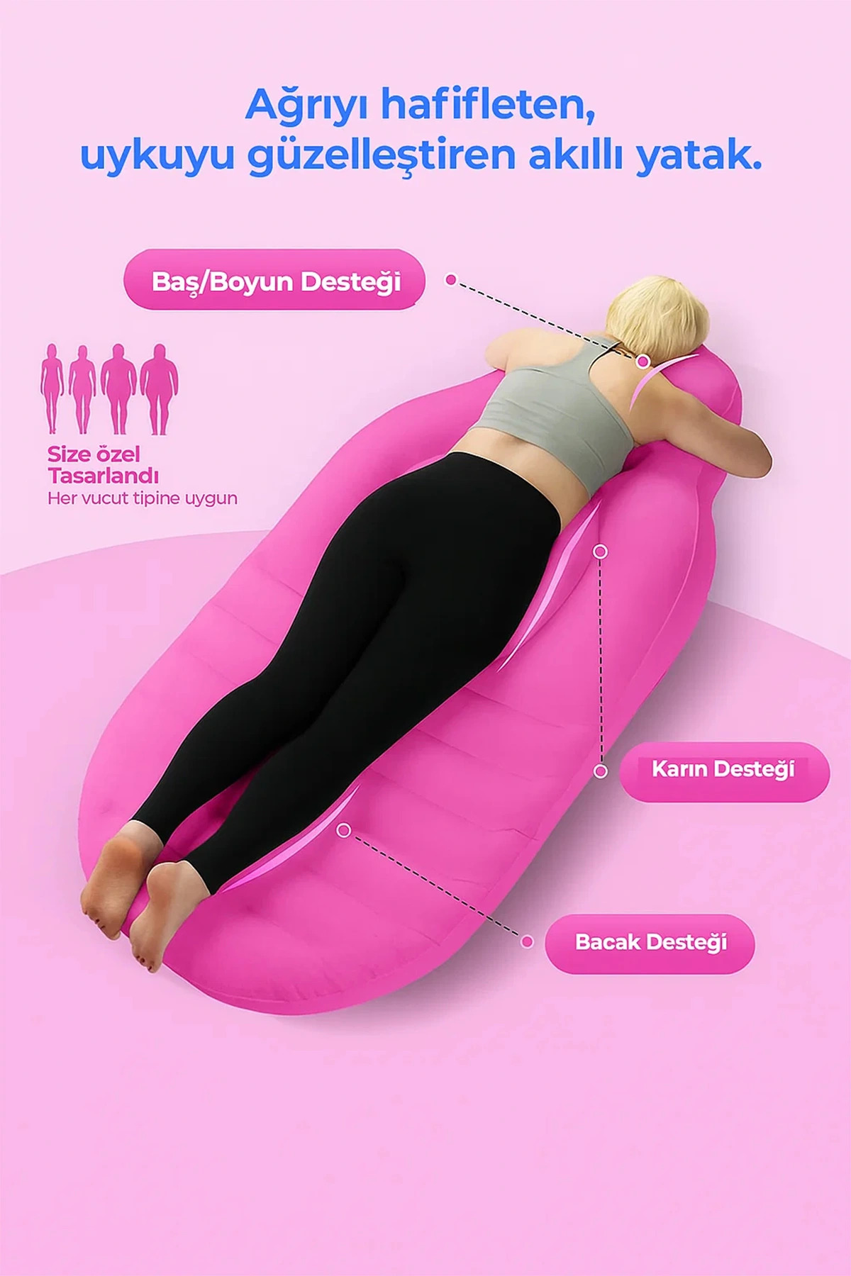 Eco Lounge Hamile Uyku Minderi Tam Vücut Destekli Ergonomik Gebelik Yan Yatma Yatağı fotoğrafı 4 (önizleme)