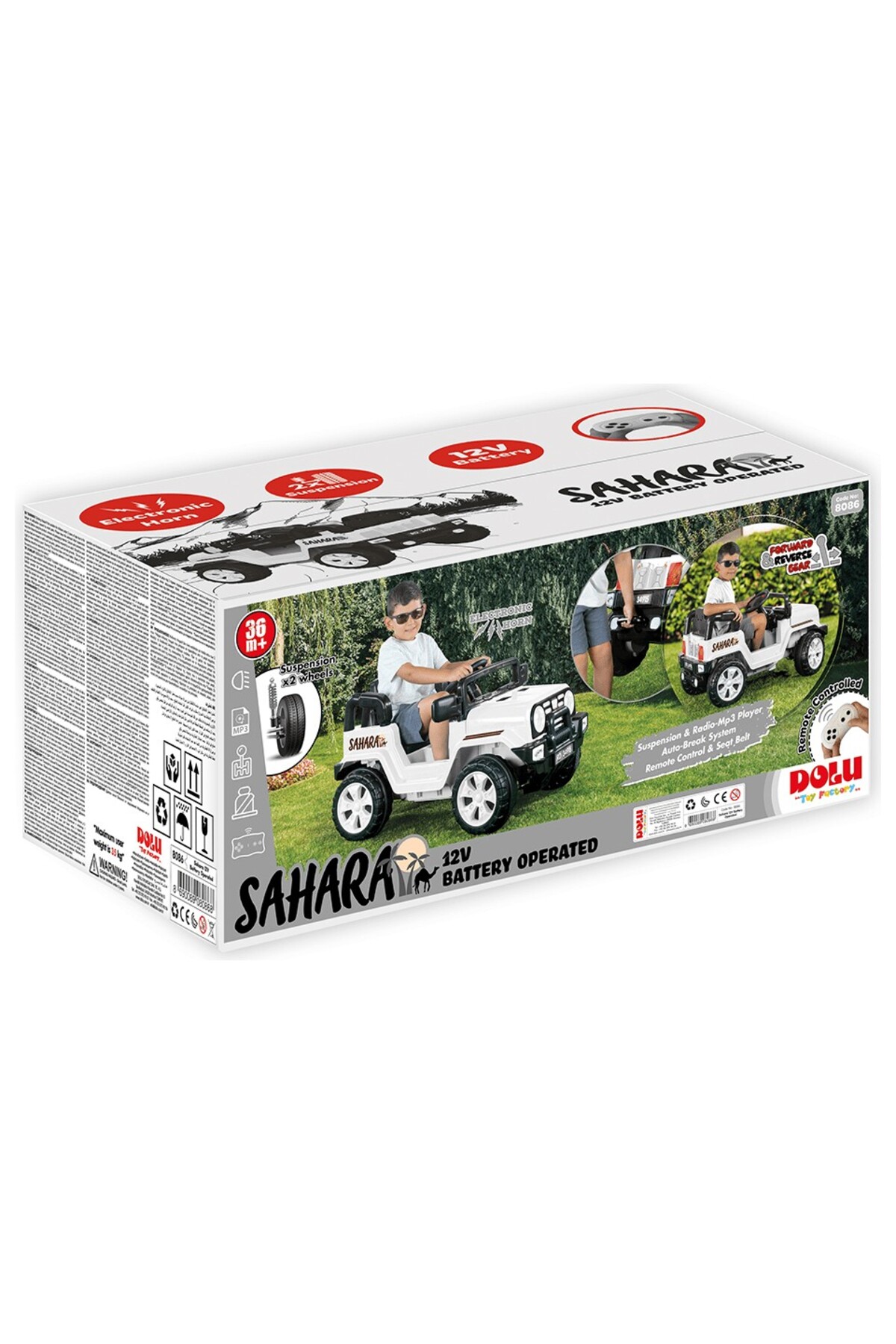 Dolu Oyuncak Sahara Beyaz 12 V Akülü Araba fotoğrafı 7 (önizleme)