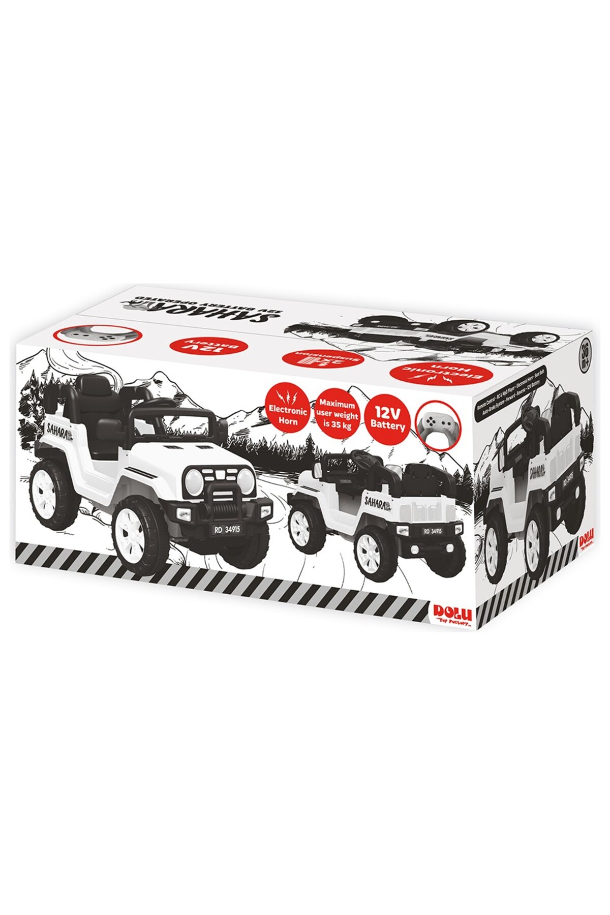 Dolu Oyuncak Sahara Beyaz 12 V Akülü Araba fotoğrafı 6 (önizleme)