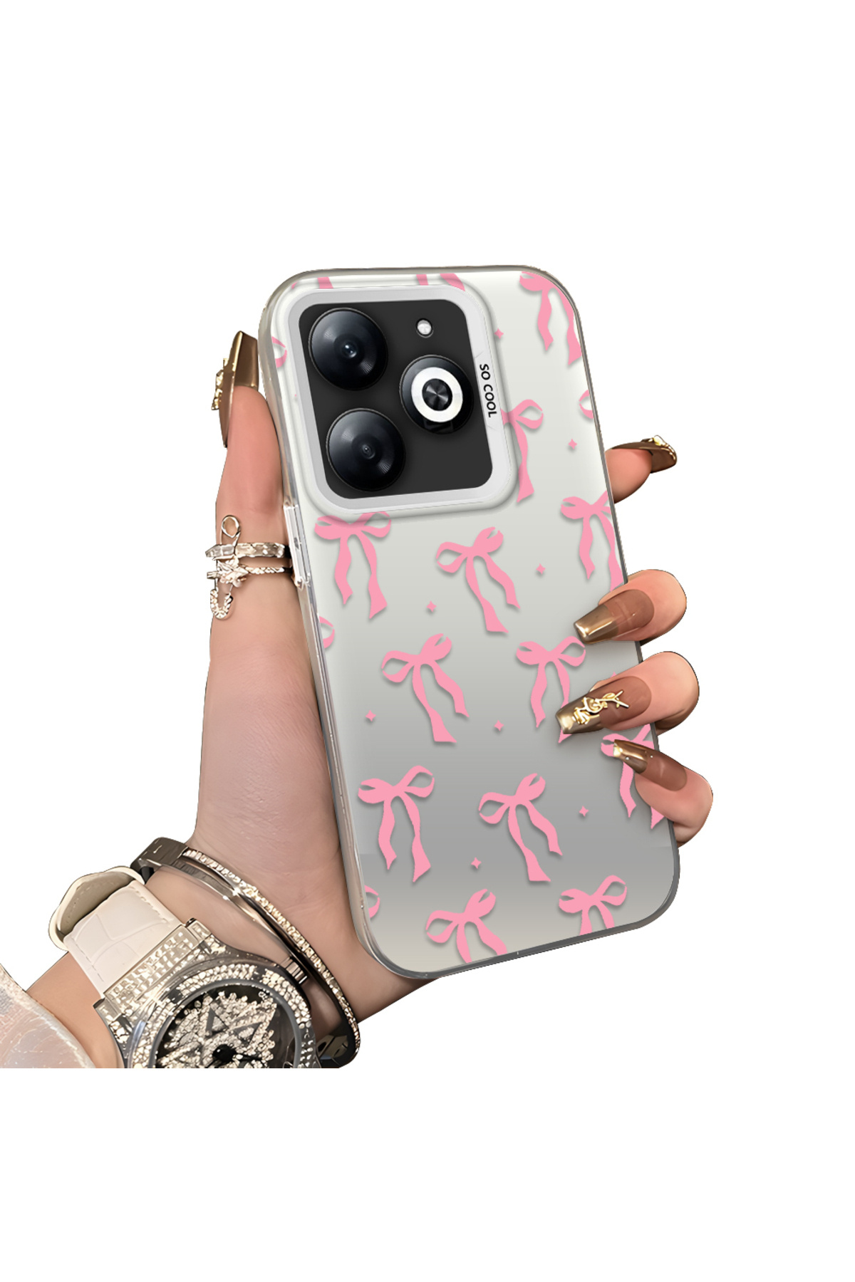 Tecno Spark 20 Compatible Silicone Edge Hard Rear Anti Fall Pouch Butterfly bond patterns