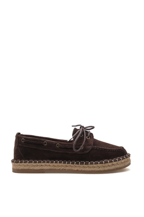 STARK SHOES Kadın Hakiki Deri Süet Bağcıklı Espadril
