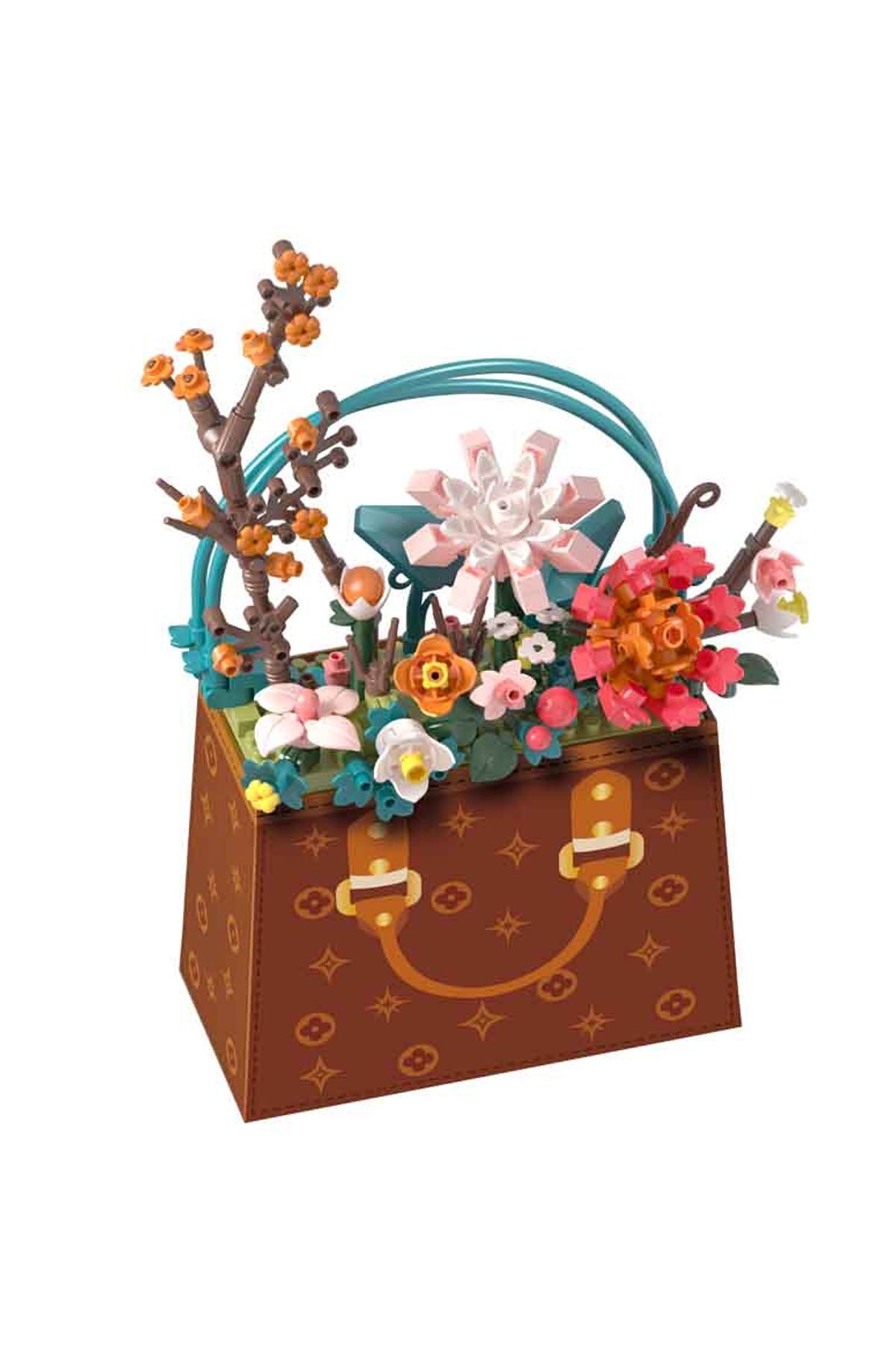 مجموعه ساخت کیف با طرح گل – ۲۶۷ قطعه بلوک‌های تزئینی با طرح دسته‌گل