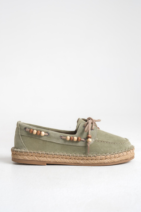 STARK SHOES Kadın Hakiki Deri Süet Boncuklu Espadril