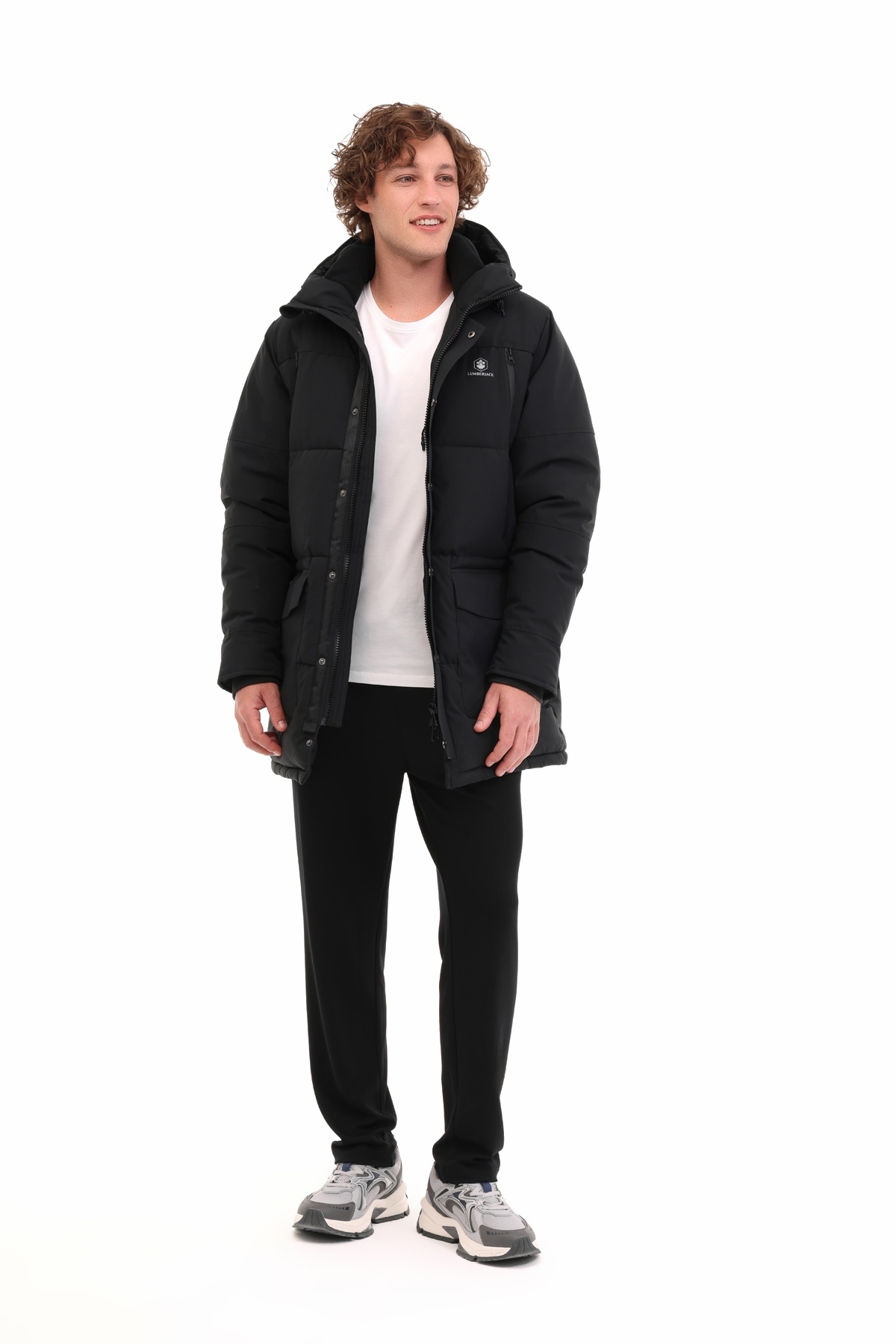 lumberjack ML ADLERS LONG COAT 5PR Siyah Erkek Uzun Kaban görsel 3