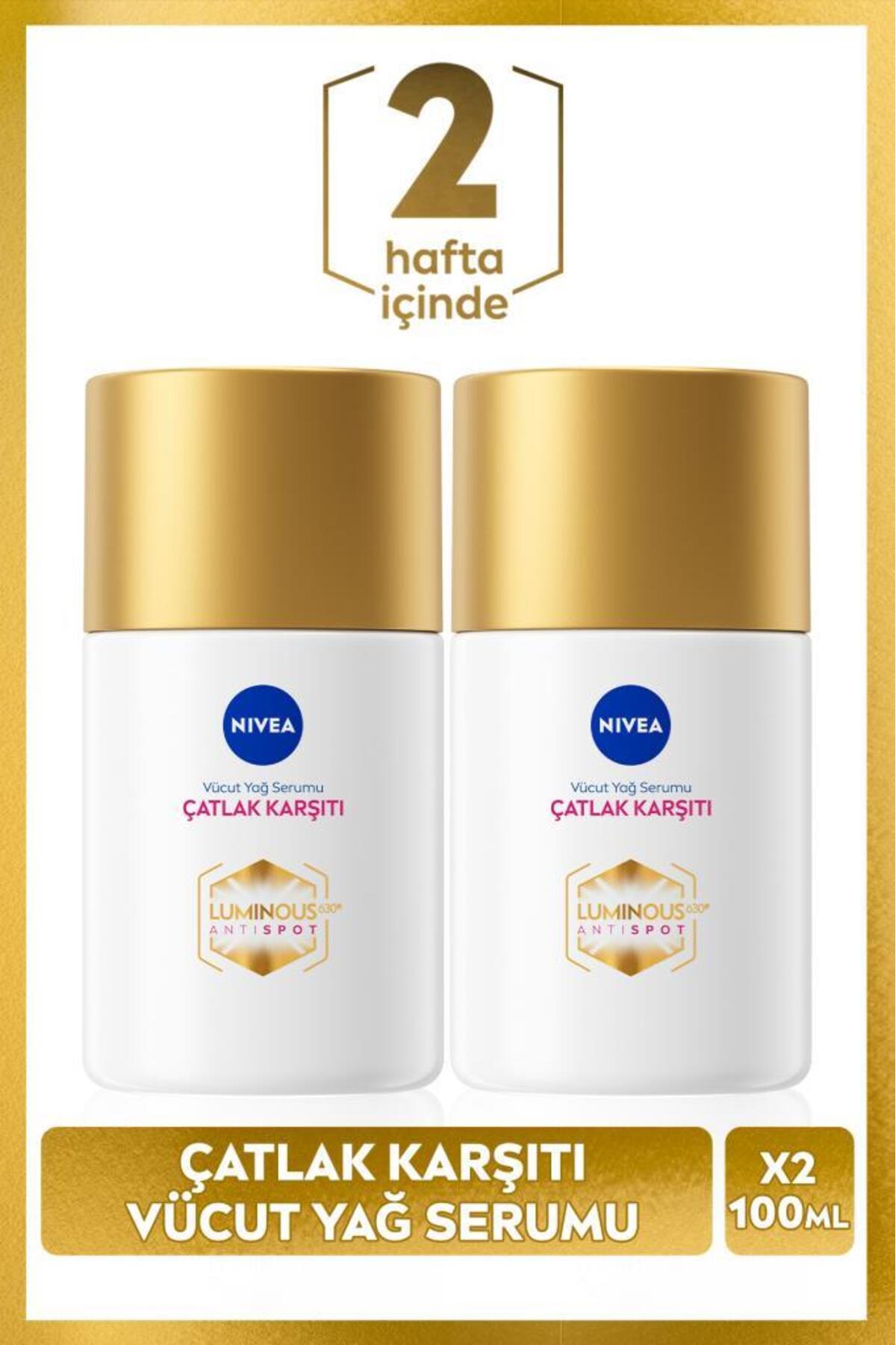 NIVEA Luminous630 Çatlak Karşıtı Vücut Yağ Serumu 100ml, Hamilelik, Kilo Değişimi Çatlak Giderici, X2 Adet — SET.NVE.1334