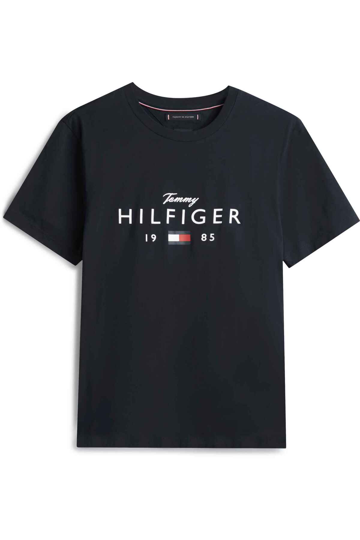 تامی هیلفیگر تی‌شرت مردانه سرمه‌ای با لوگوی برند، مناسب برای استفاده روزمره MW0MW41455 DW5