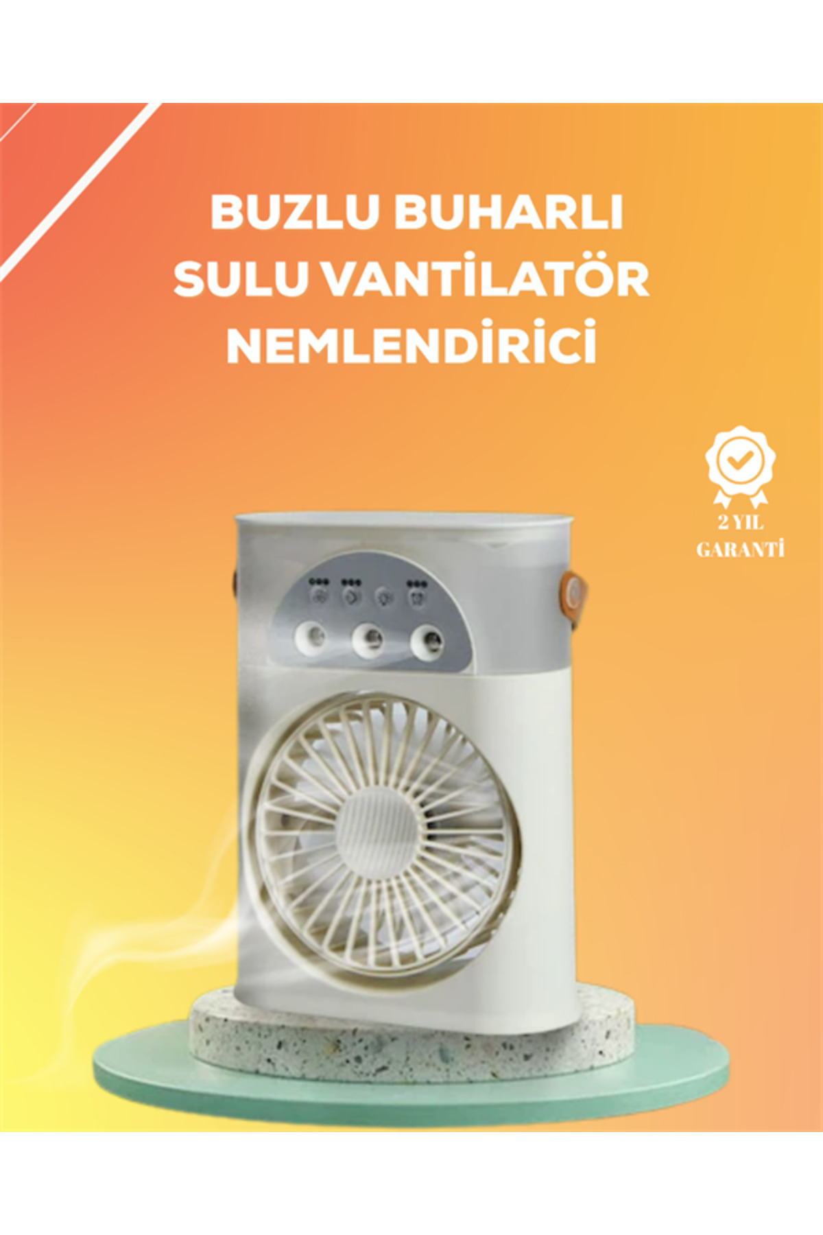 ZERO LAND 1612628751 Mini Klima Fan | USB'li, 7 Renk Gece Işığı, 3'ü 1 (162826) Arada Fonksiyon