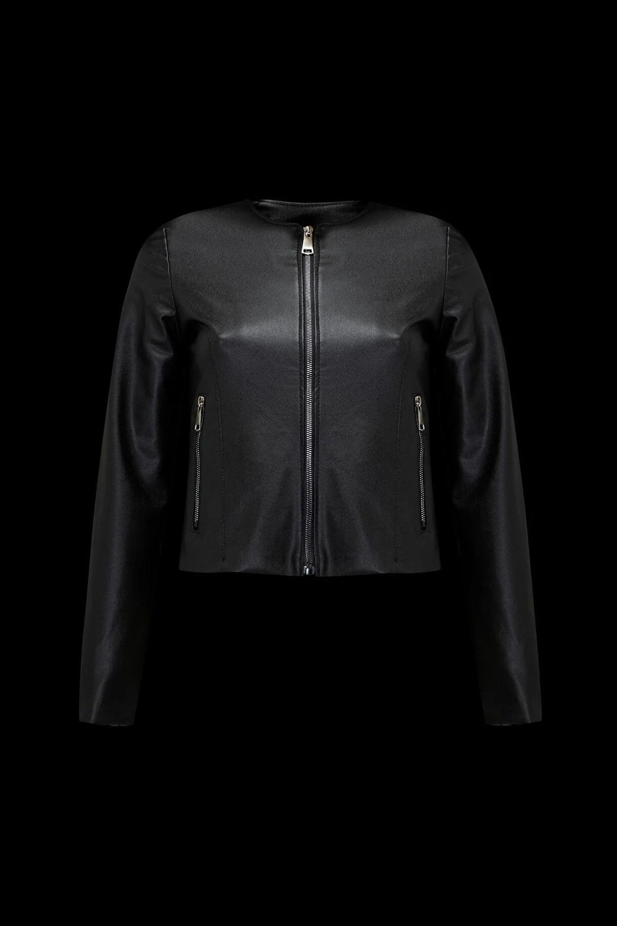 Orions Collection  Yeni Sezon Düz Deri Ceket - Görsel 5