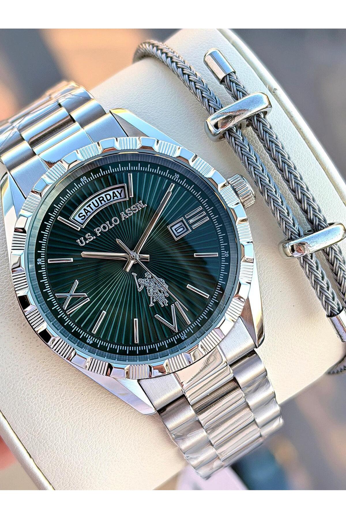 یو اس پولو ساعت مردانه U.S. Polo Assn با قاب و بند استیل، 2 سال گارانتی، مقاوم در برابر آب تا عمق 5 اتمسفر، مدل E.PA1123-02