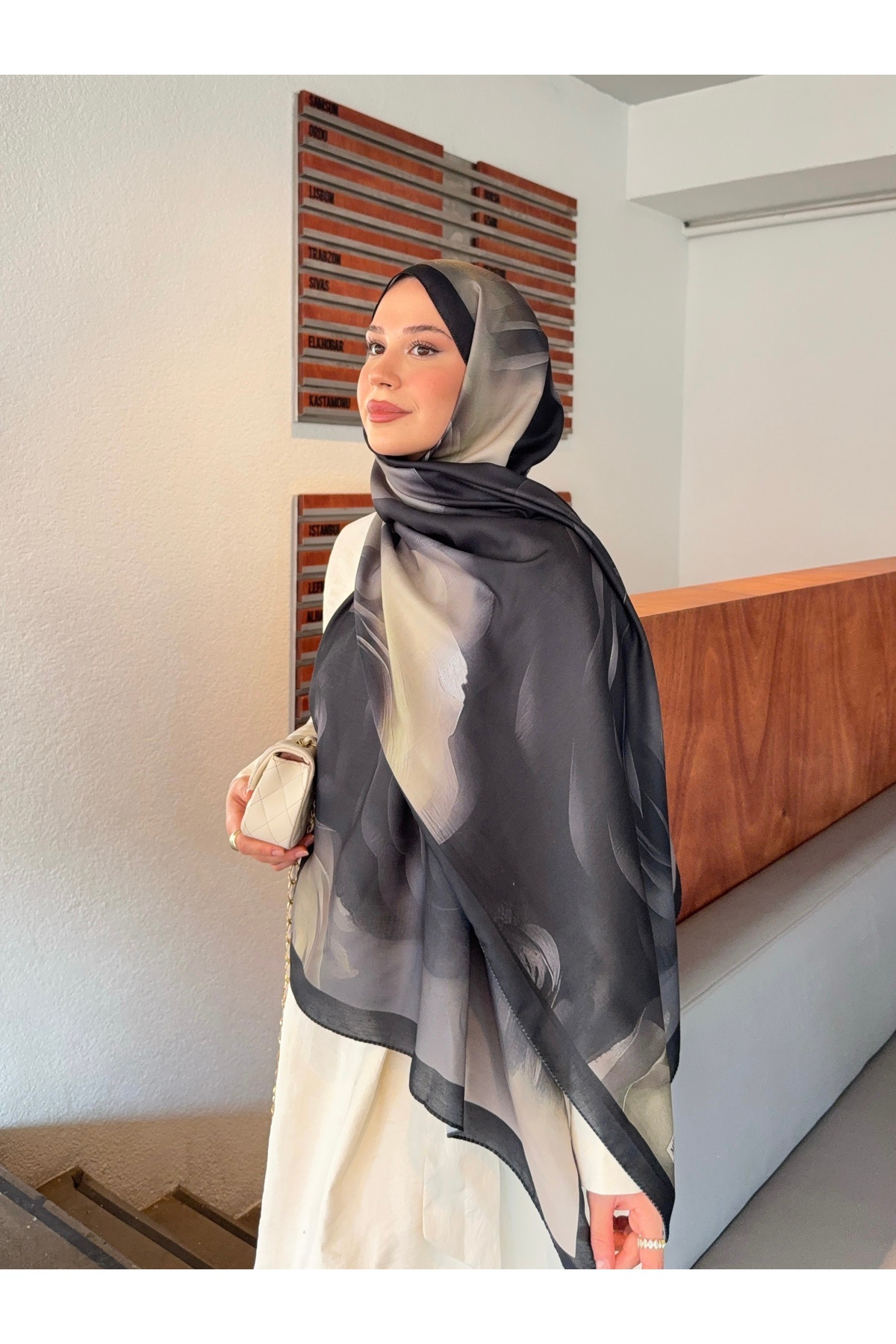 Mira İpek  Desenli Pamuk Soft Şal Marline Serisi ps193 - Görsel 6