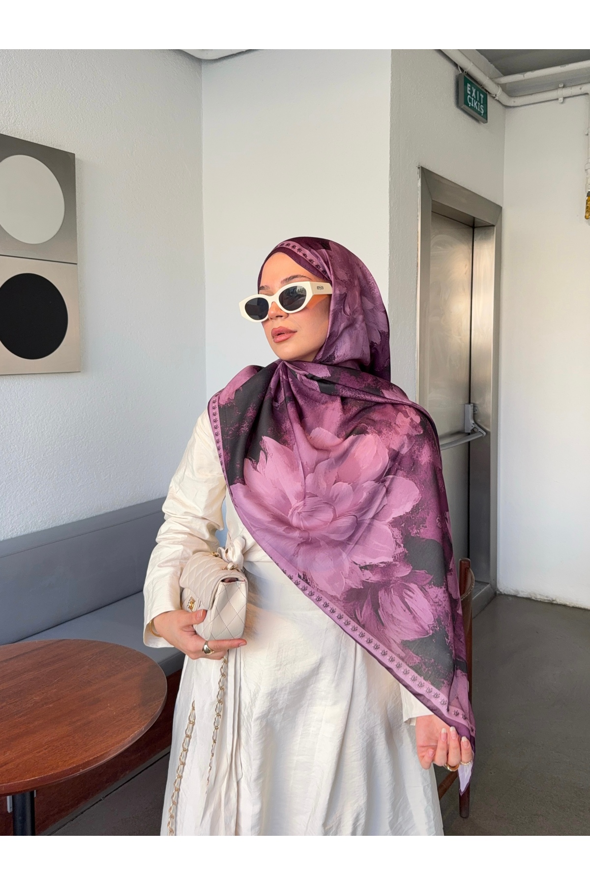 Mira İpek  Desenli Pamuk Soft Şal Marline Serisi ps179 - Görsel 2