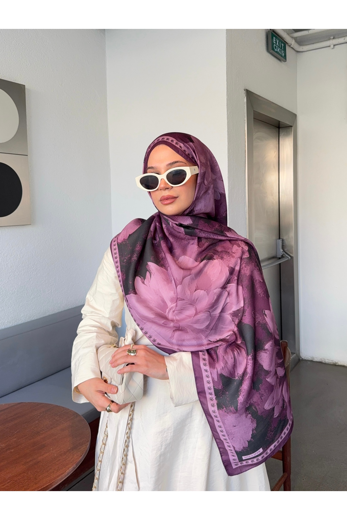 Mira İpek  Desenli Pamuk Soft Şal Marline Serisi ps179 - Görsel 7