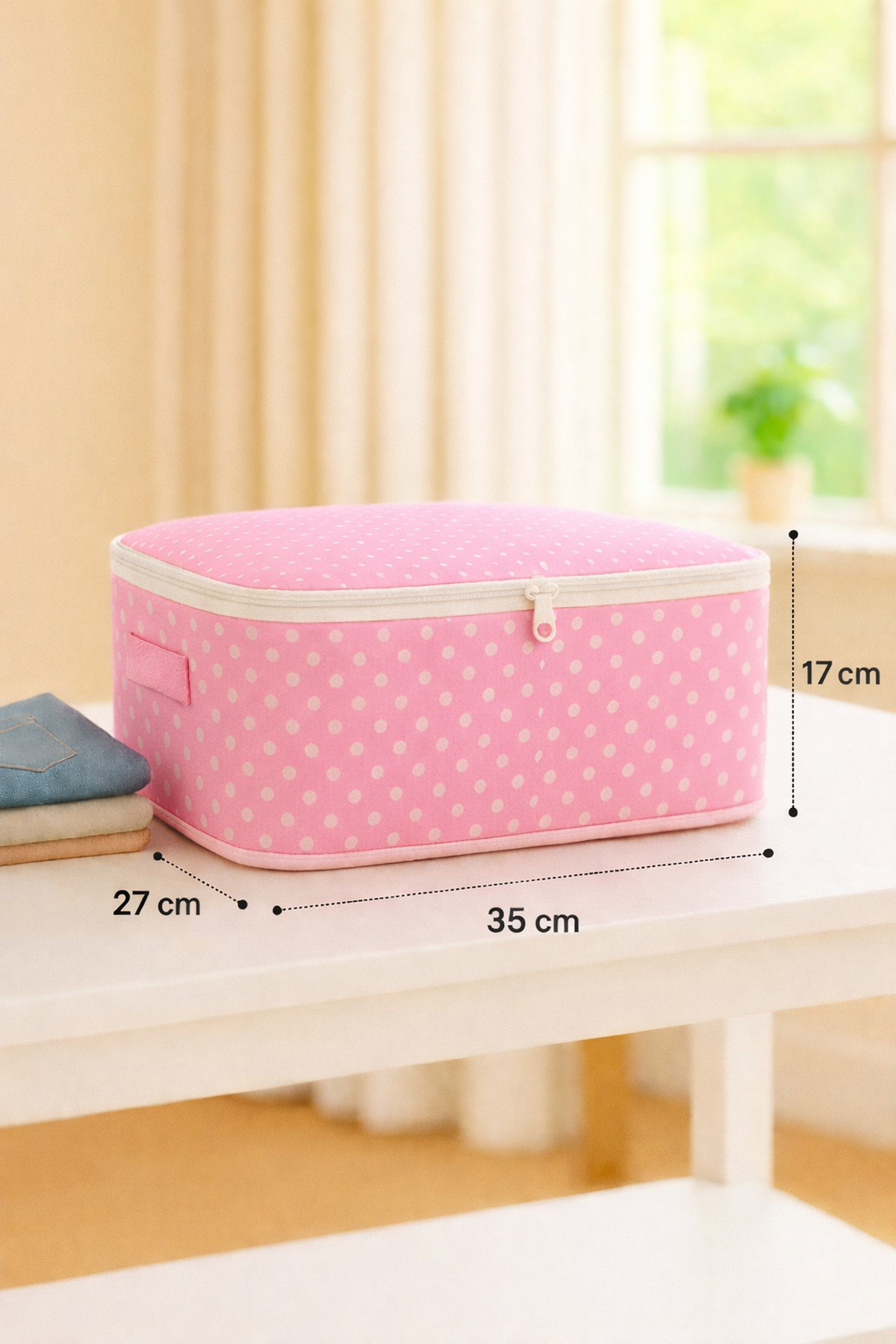 Spartek home textile 6 Parça PEMBE desenli - Doğum/Hastane Çıkış Çantası - puantiye desenli fotoğrafı 2 (önizleme)