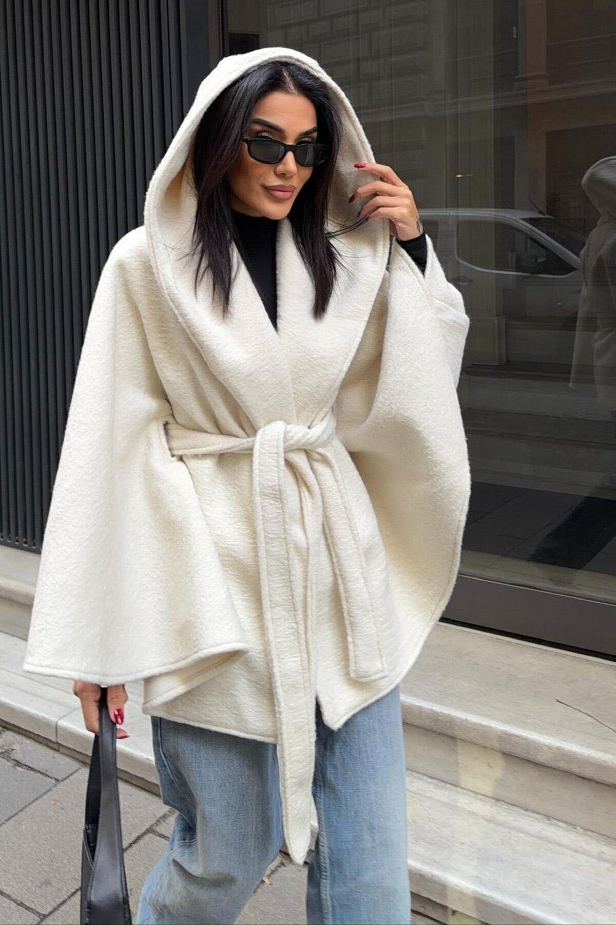 Lijuri Пончо с качулка и колан 7081 R11-A-K2