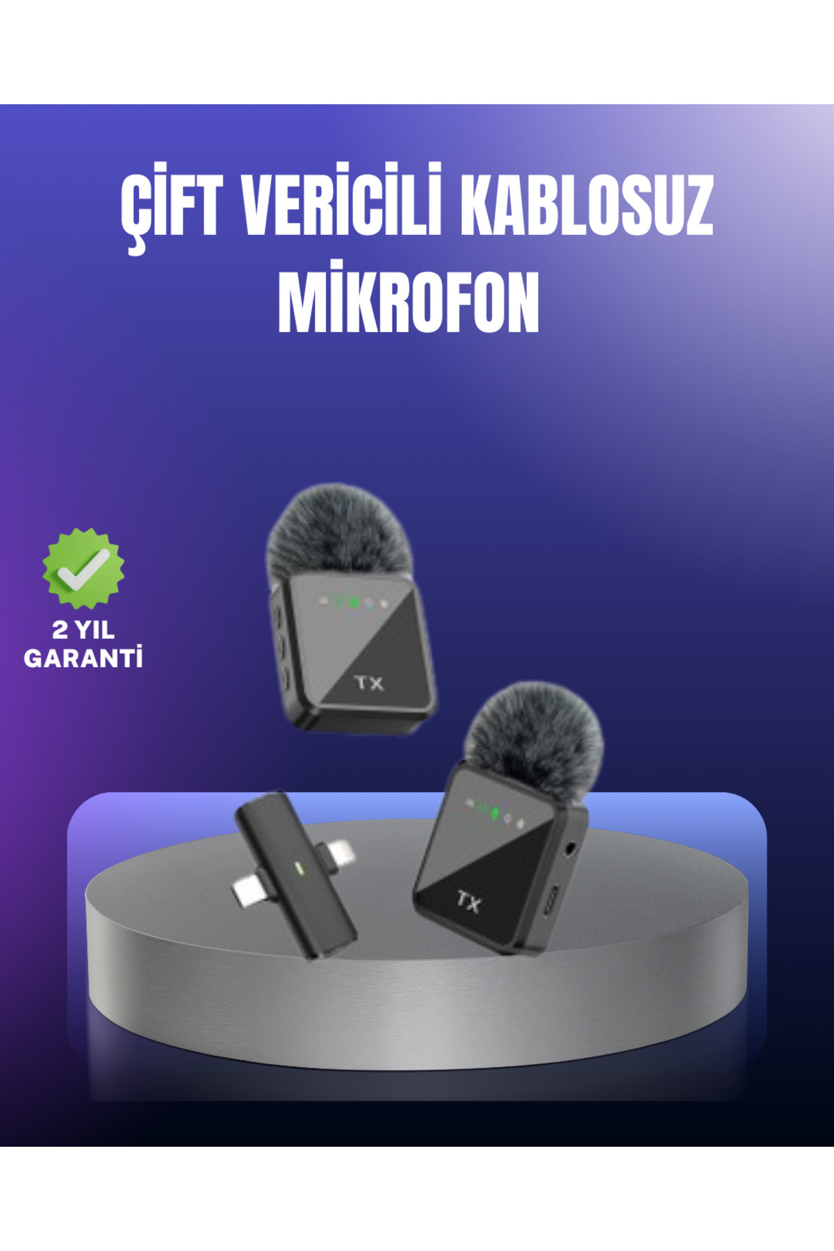 UCUZTEKNO Vlog Podcast ve Röportajlar İçin Kablosuz Çift Yaka Mikrofon