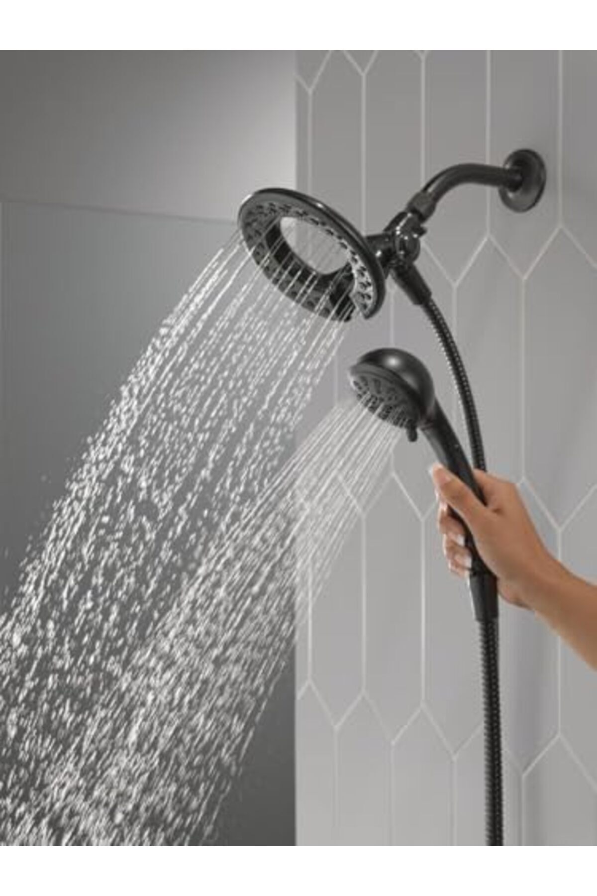 BRF BFSX 4-Spray In2ition 2'si 1 arada çift duş başlığı, elde taşınır duş başlığı, dokunmatik temiz