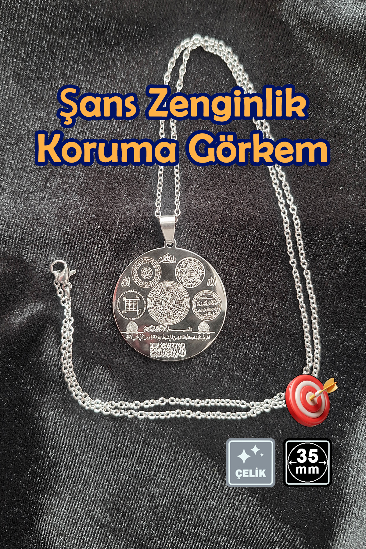 🙏Luck Wealth Preservation Magnificence Charm Steel Necklace 🎨 Silver