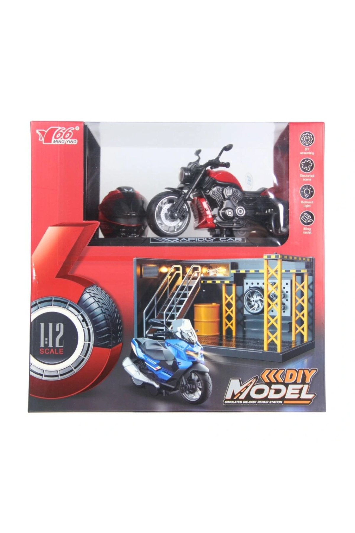 Resim NW NessiWorld 1/12 Motosiklet Harley Wolverine PB 3R Sesli ve Işıklı 