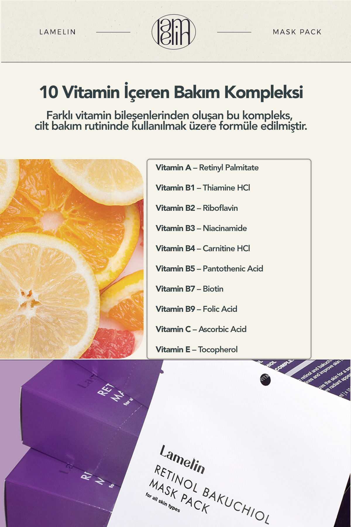 Retinol ve Bakuchiol İçeren Yoğun Bakım Maske Seti 5 Adet Retinol + Bakuchiol Mask Pack — 8800248334652 — تصویر 6 از 6