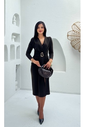 MY GRS OLİPS KEMER DETAYLI ELBİSE