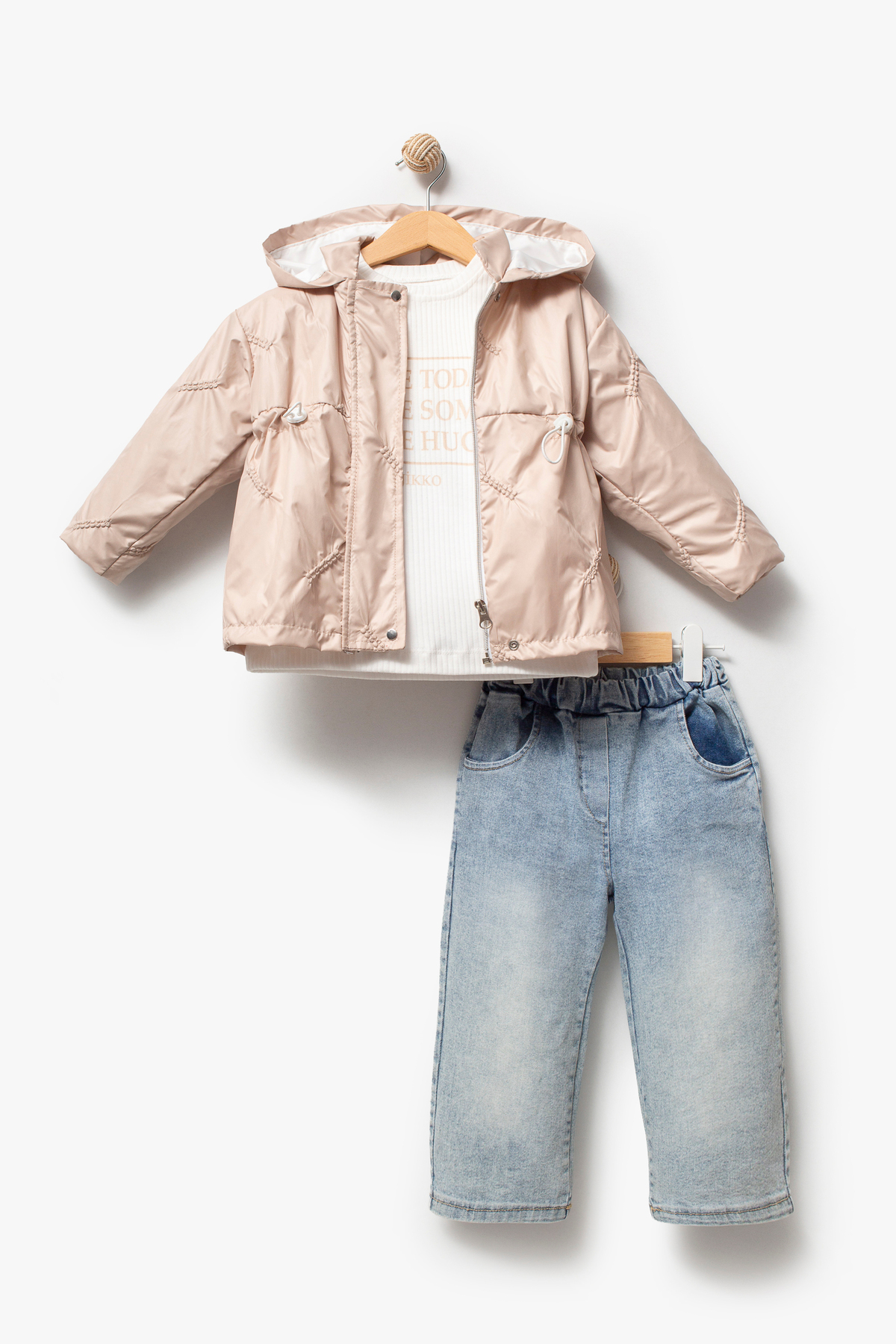 Jikko Baby 3'lü Kapüşonlu Kız Bebek Mont & Pantolon Bayramlık Takım 9083 fotoğrafı 4 (önizleme)