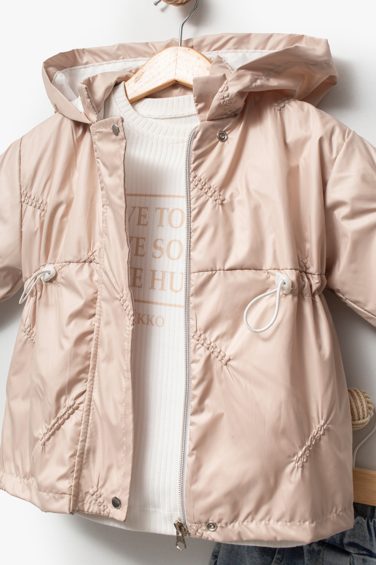 Jikko Baby 3'lü Kapüşonlu Kız Bebek Mont & Pantolon Bayramlık Takım 9083 fotoğrafı 5 (önizleme)