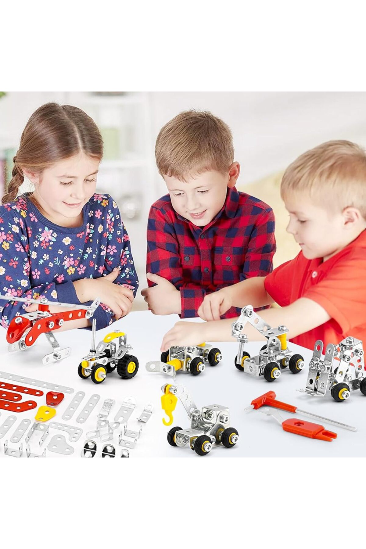 بازی‌های مونتاژ و ساخت‌وساز برای پسران، ست ۶ در ۱ اِرکتور ۲۷۲ قطعه‌ای DIY برای پسران، مهندسی DIY…