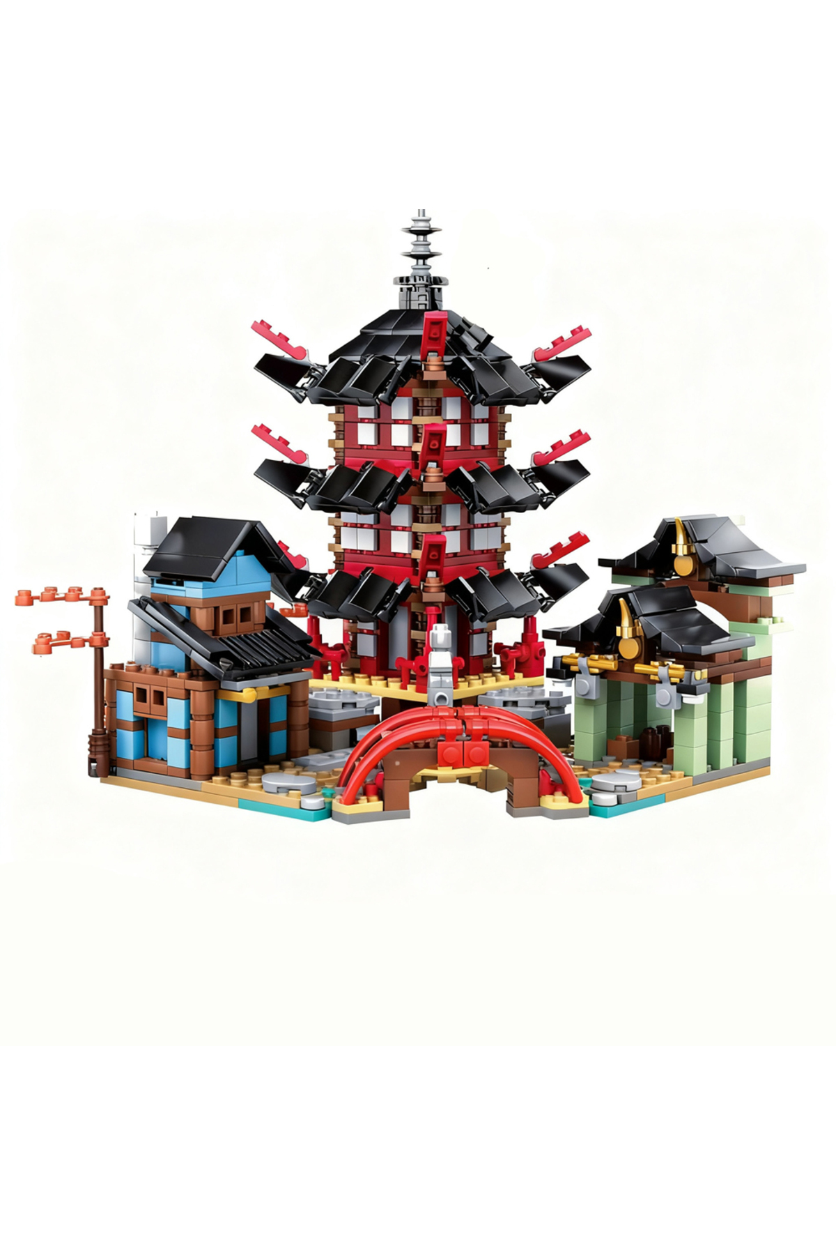 NO BOX با ۶ فیگور مینی، بلوک‌های ساختمانی معبد نینجا با فیگورهای مینی، اسباب‌بازی‌های اکشن متحرک برای کودکان