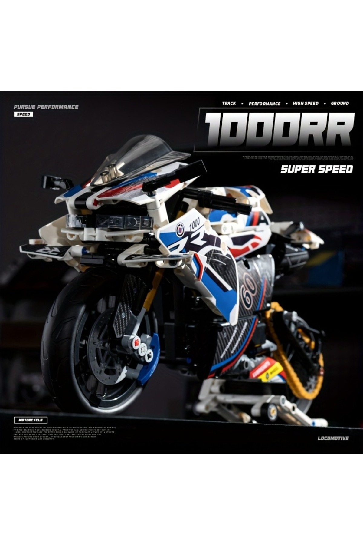 M 1:8 مجموعه بلوکهای ساختمانی موتورسیکلت، کیت مدل سوپر موتوربایک، مسابقهای فنی، اسباببازیهای مونتاژشده برای کودکان.