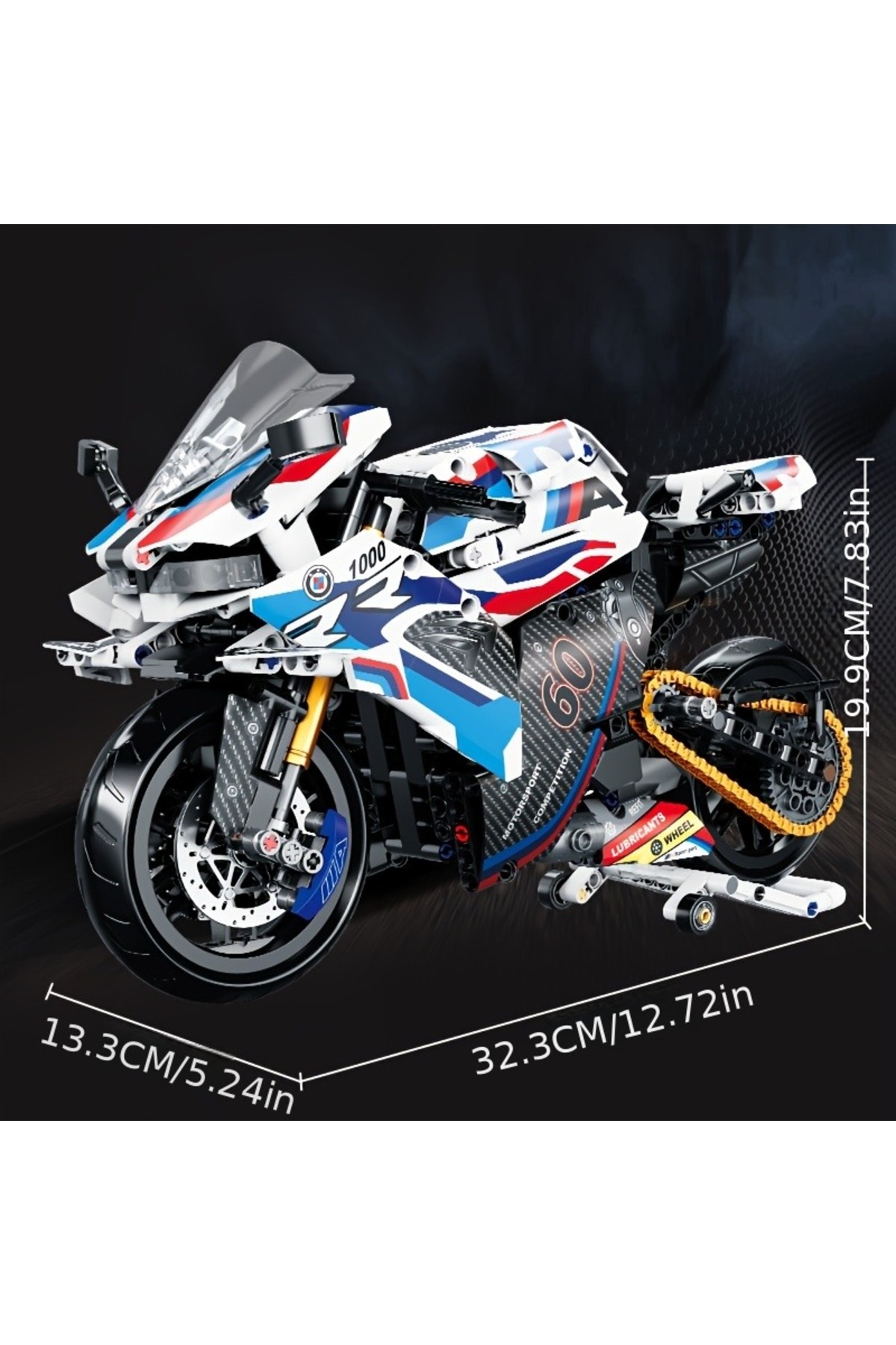 M 1:8 مجموعه بلوکهای ساختمانی موتورسیکلت، کیت مدل سوپر موتوربایک، مسابقهای فنی، اسباببازیهای مونتاژشده برای کودکان.