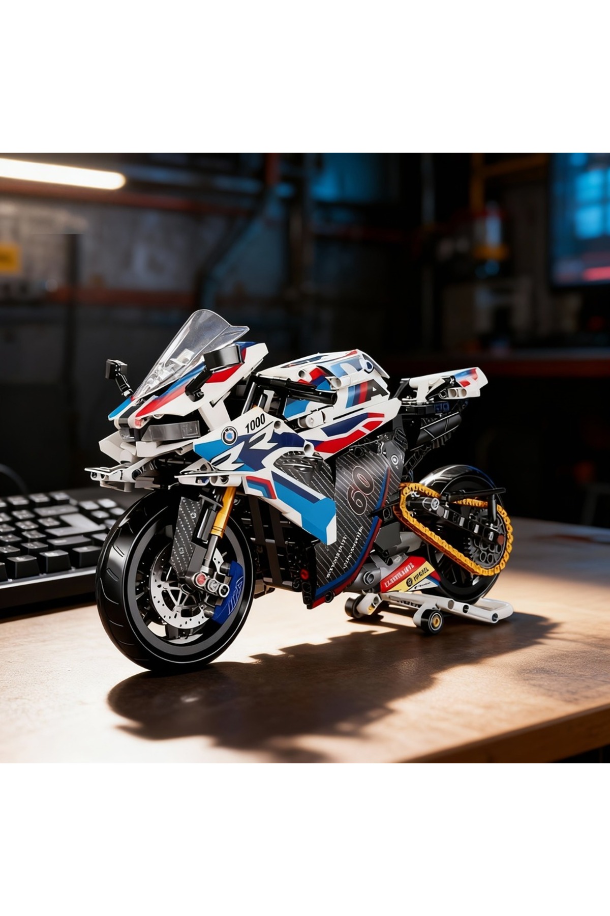 M 1:8 مجموعه بلوکهای ساختمانی موتورسیکلت، کیت مدل سوپر موتوربایک، مسابقهای فنی، اسباببازیهای مونتاژشده برای کودکان.