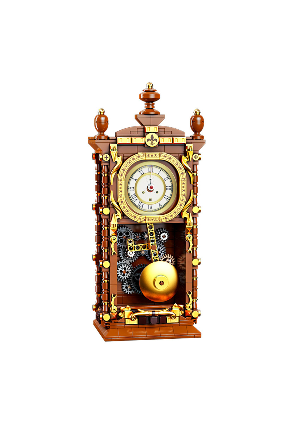 ۷۵۱ تکه بلوک‌های ساختمانی ساعت آونگی مکانیکی نوسان‌دار رترو – کیت مدل سه‌بعدی ۷۵۱ تکه برای بزرگسالان، U