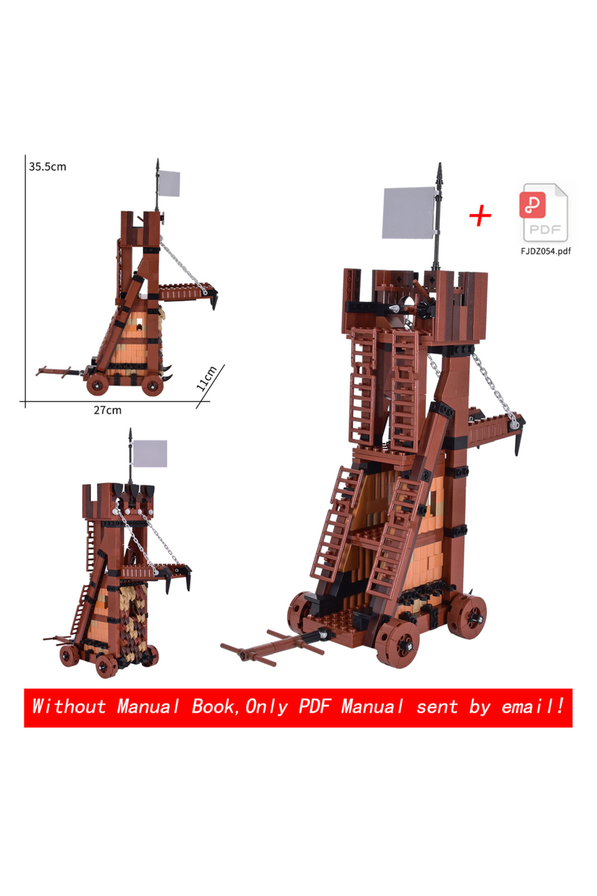 مدل ۴۳۰ تکه MOC قلعهٔ خلاقانهٔ قرون وسطی، شاهزادهٔ سلطنتی، شوالیهٔ پادشاه، روم، اسپارتاکوس، ارابه، ماشین محاصره