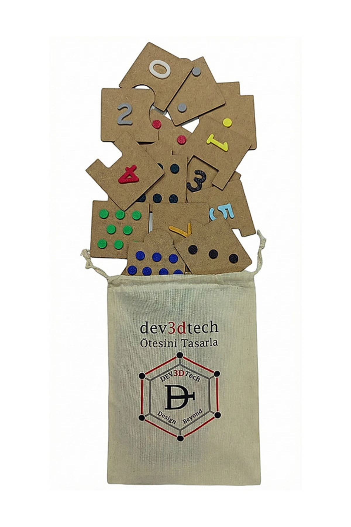 Dev3dtech Montessori Ahşap Sayı ve Miktar Eşleştirme Puzzle Seti (0–10) | Matematik Öğrenme Kartları fotoğrafı 2 (önizleme)