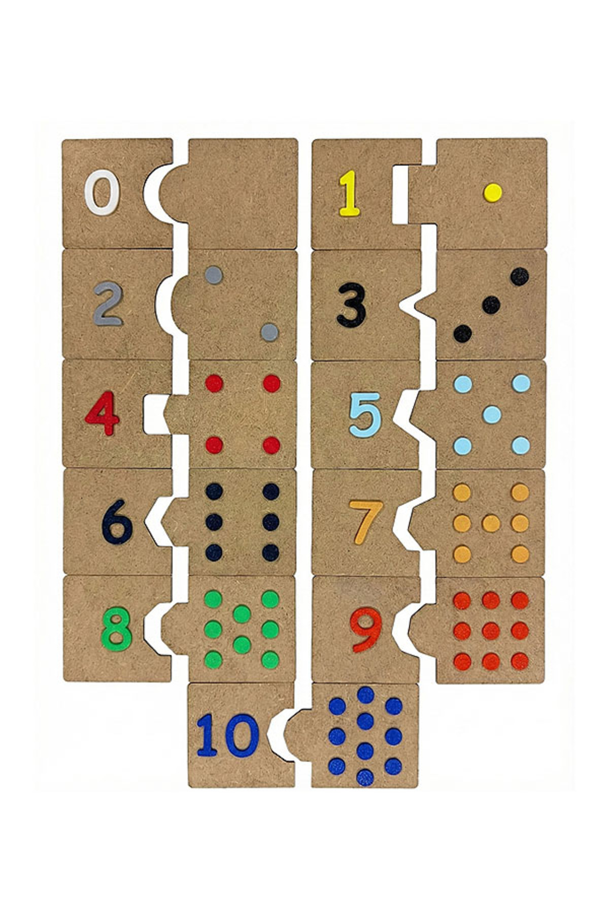 Dev3dtech Montessori Ahşap Sayı ve Miktar Eşleştirme Puzzle Seti (0–10) | Matematik Öğrenme Kartları fotoğrafı 3 (önizleme)