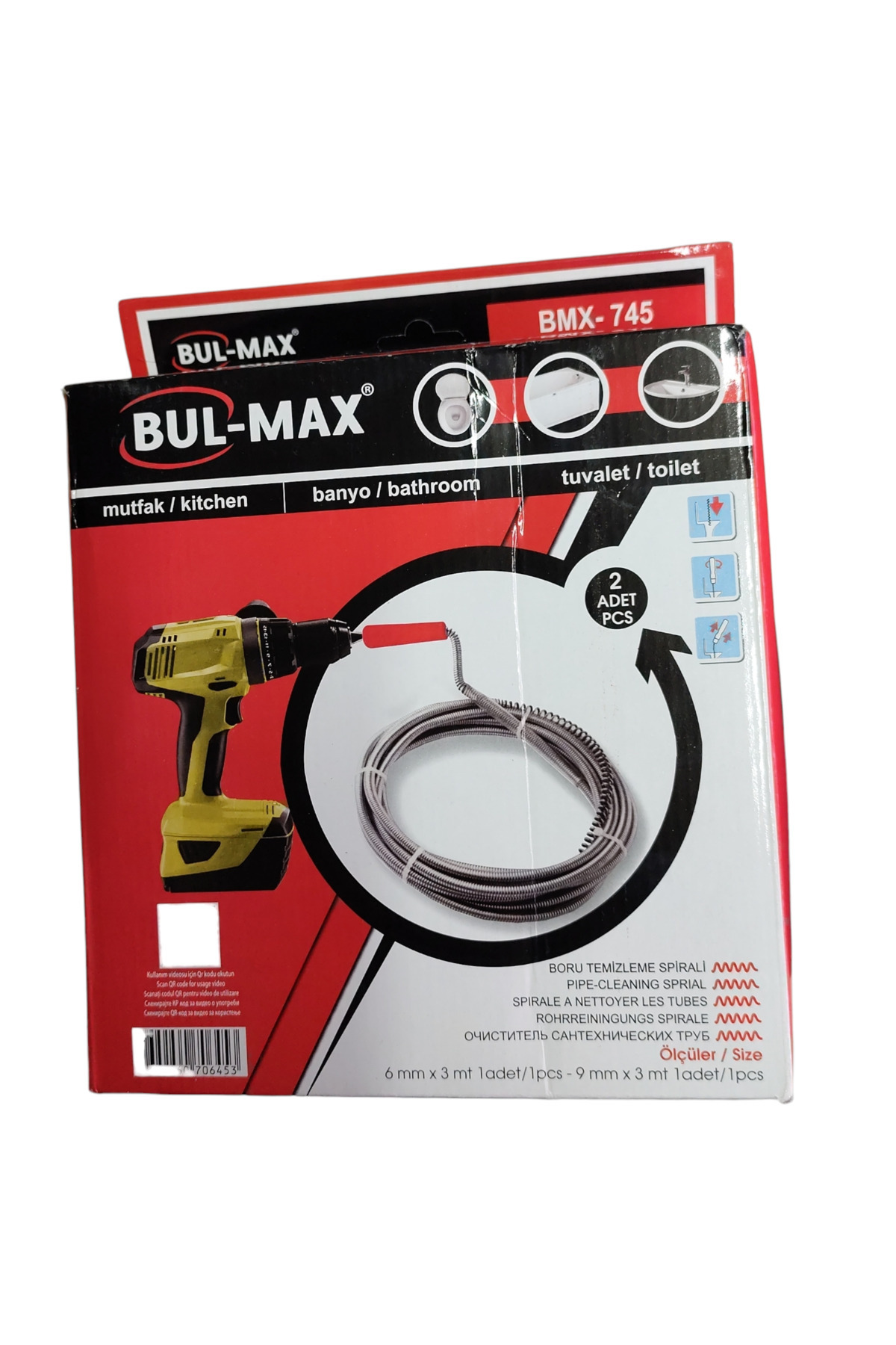 BULMAXX Lavabo Ve Gider Kanal Açıcı Sprali Matkap Ucuna Takılan