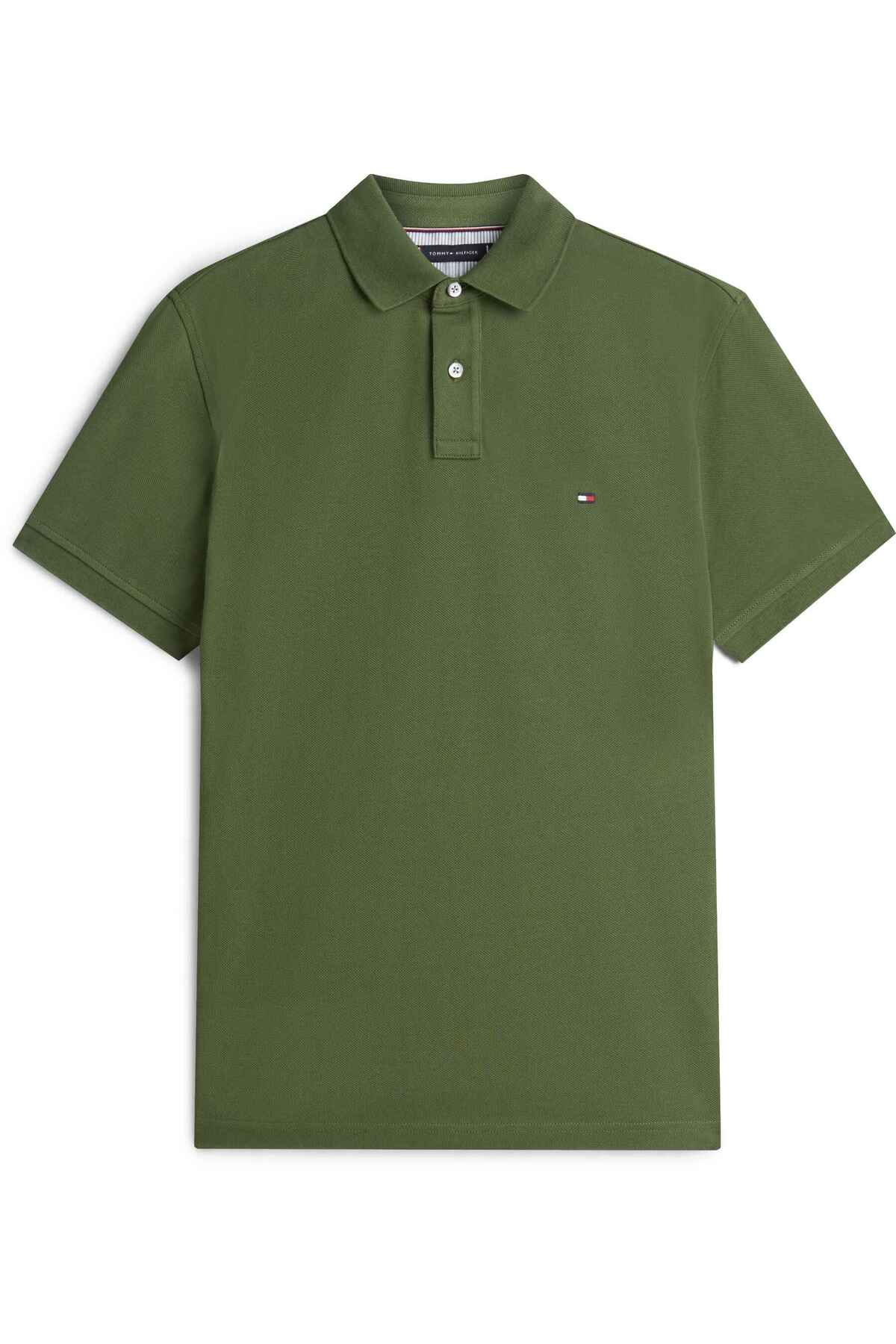 تامی هیلفیگر تی‌شرت یقه‌دار مردانه طرح لوگو برند، از جنس پنبه ارگانیک، یقه گرد، آستین کوتاه، شیک برای استفاده روزمره