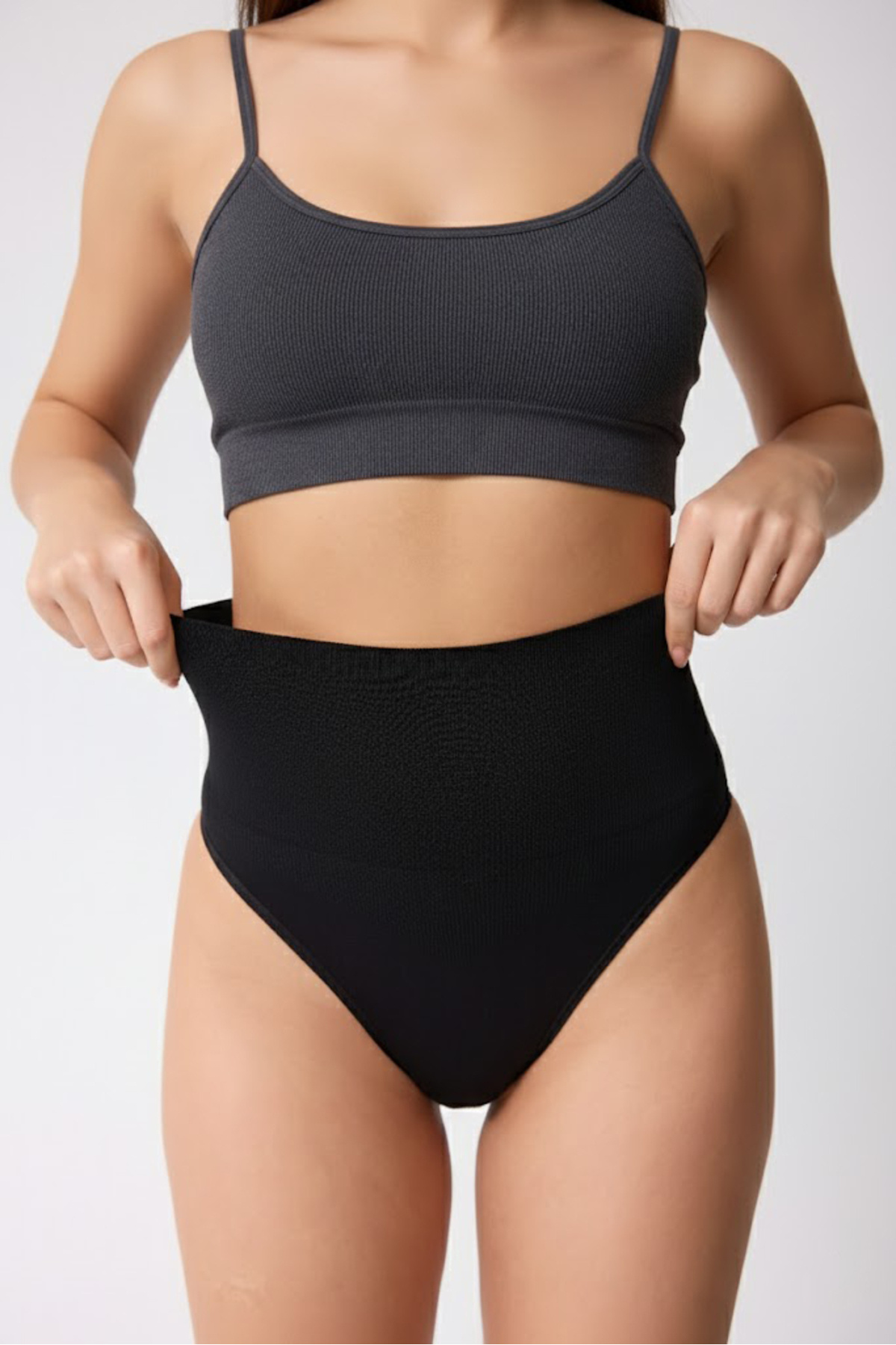 BARUCCA Seamless Siyah String Korse, Alt Karın ve Göbek Toparlayıcı İç Giyim görsel 3