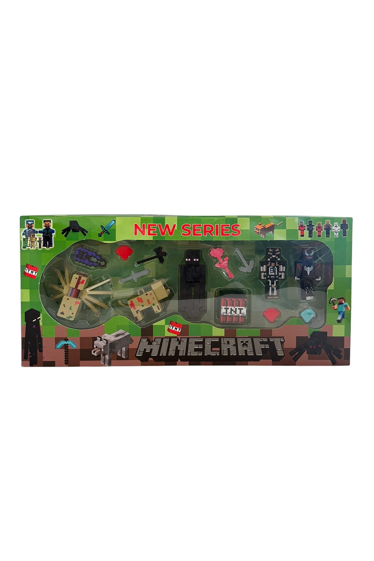 UDATOYS Minecraft Hayalet Örümcek Tnt Köpek Oyuncak Blok Seti Yeni Seri 14'Parça 8-12 Cm fotoğrafı 2 (önizleme)