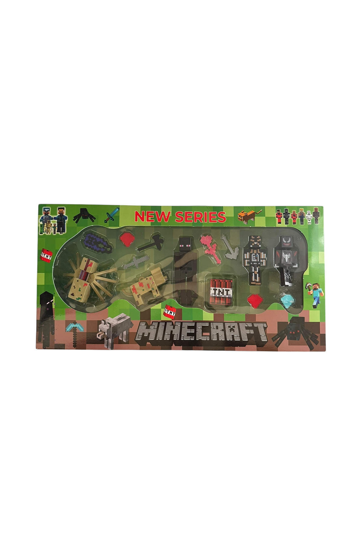 UDATOYS Minecraft Hayalet Örümcek Tnt Köpek Oyuncak Blok Seti Yeni Seri 14'Parça 8-12 Cm fotoğrafı 3 (önizleme)