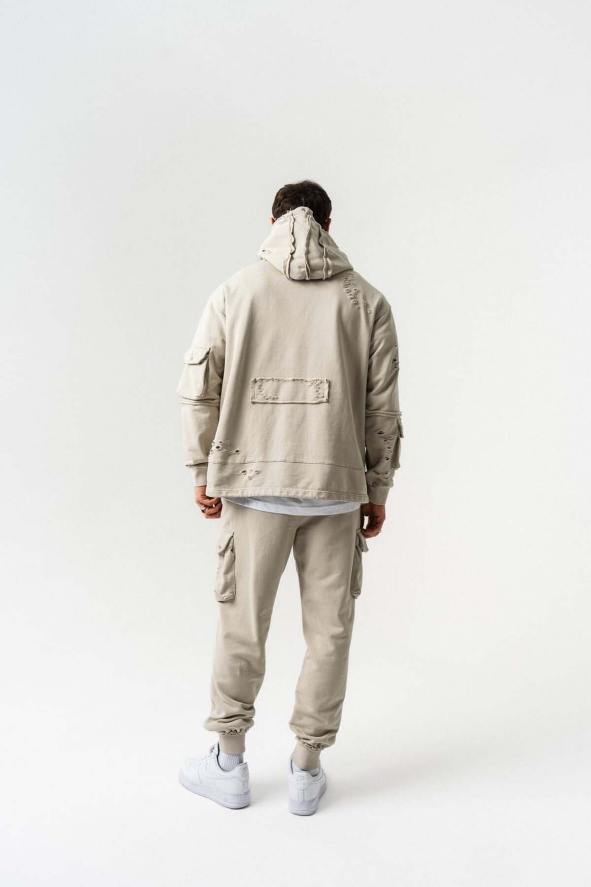 Fugitive Delik Detaylı Kapüşonlu Sweatshirt Eşofman Takım — رنگارنگ 8354 — تصویر 5 از 8