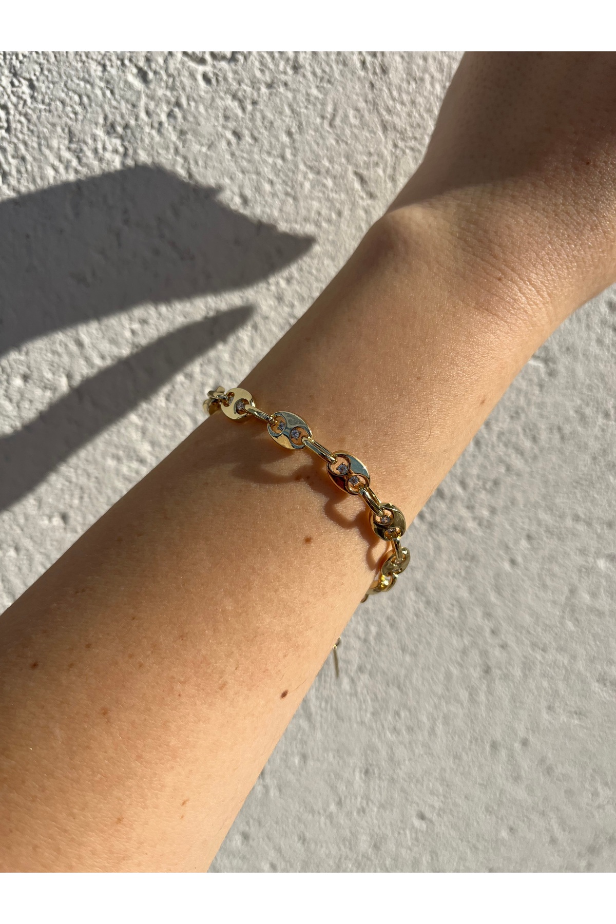 14k gold renk kararmaz mini taşlı bileklik