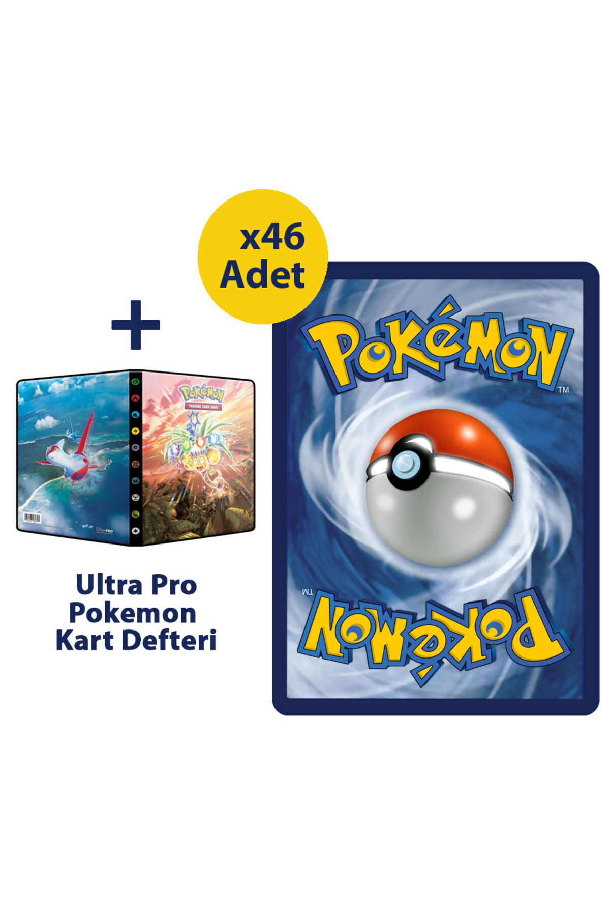 Pokemon TCG x46 Adet Lisanlı Pokemon Kart + Ultra Pro Kart Defteri