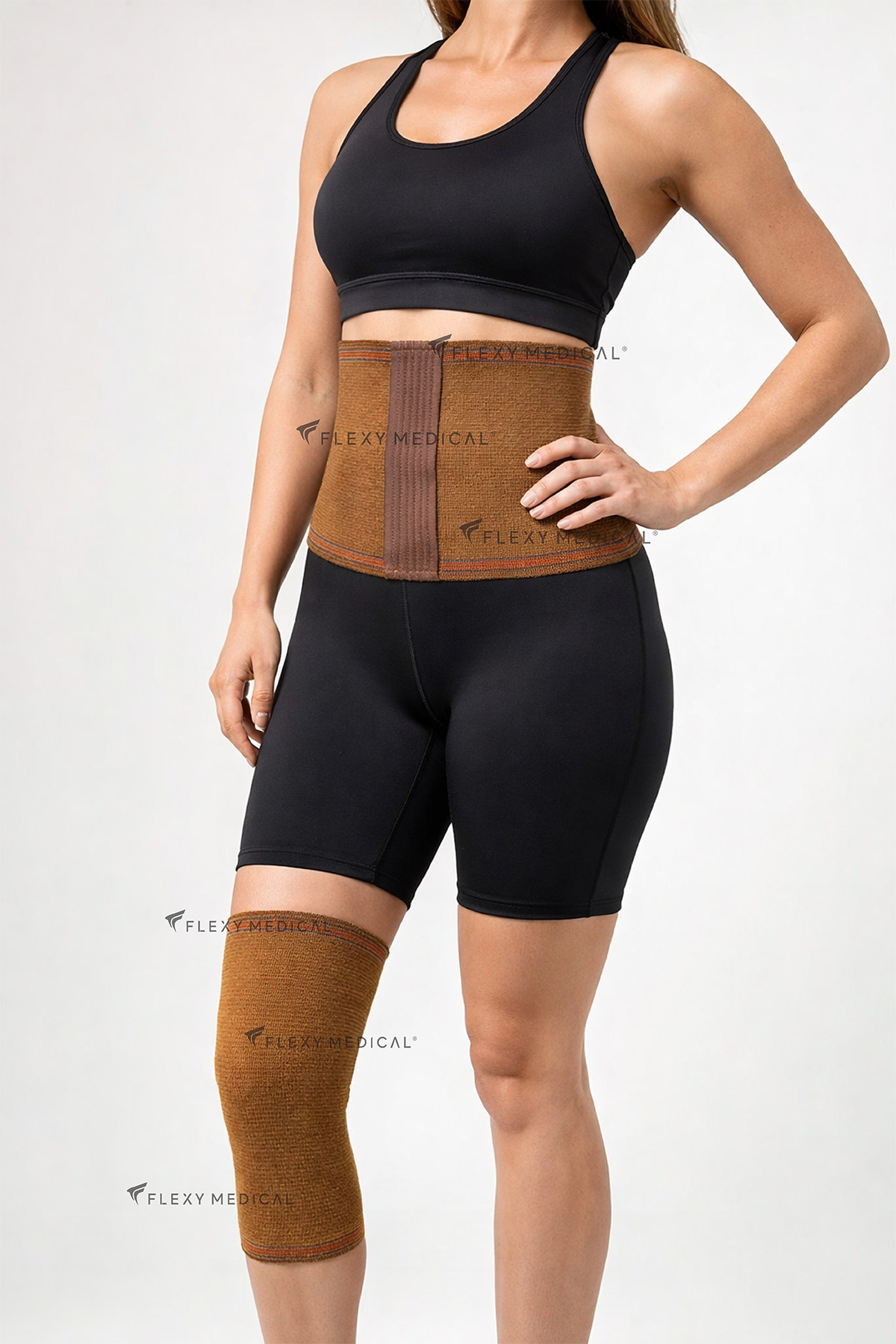 Flexy Medical Termal Yün Dizlik ve Korse Takımı-Dizinizi Sıcak Tutar-Belinizi Sıcak Tutar-,